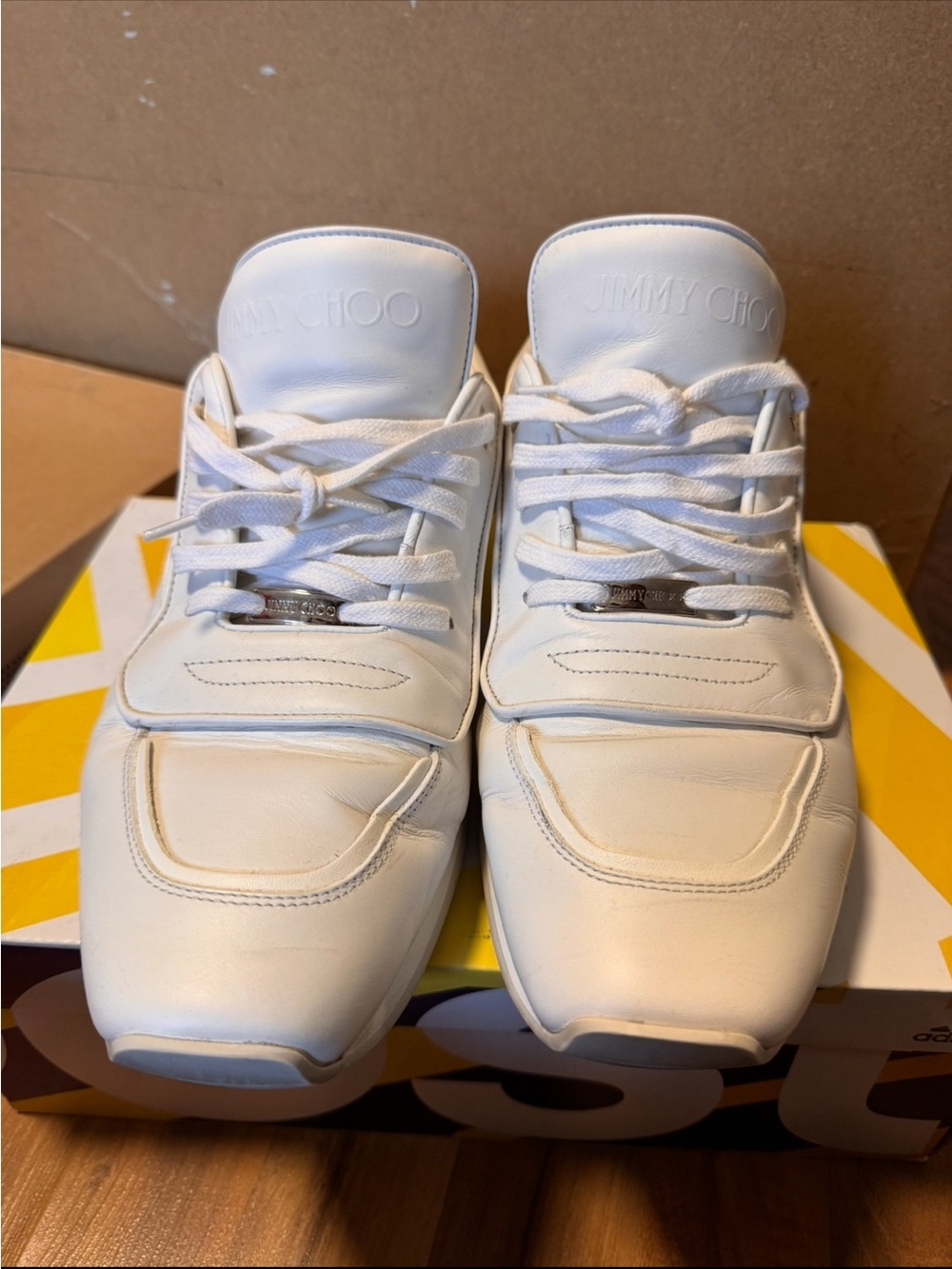 Jimmy Choo JETT White Leather Sneakers